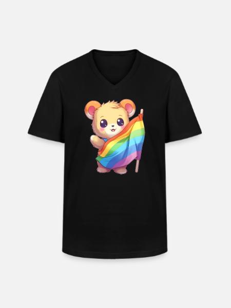 Love is a Bear Necessity - Men's V-Neck T-Shirt - black