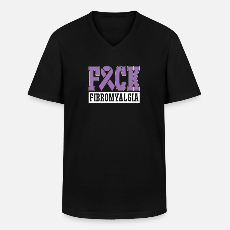 Fibromyalgie Rhumatisme - T-shirt col V Homme - noir