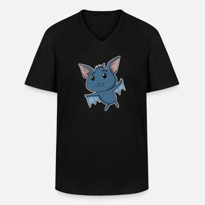 Fledermaus - Männer-T-Shirt mit V-Ausschnitt - Schwarz