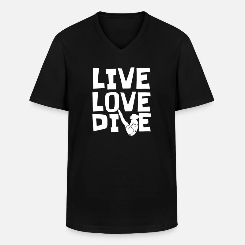 Turmspringen Turmspringer Liebe - Männer-T-Shirt mit V-Ausschnitt - Schwarz