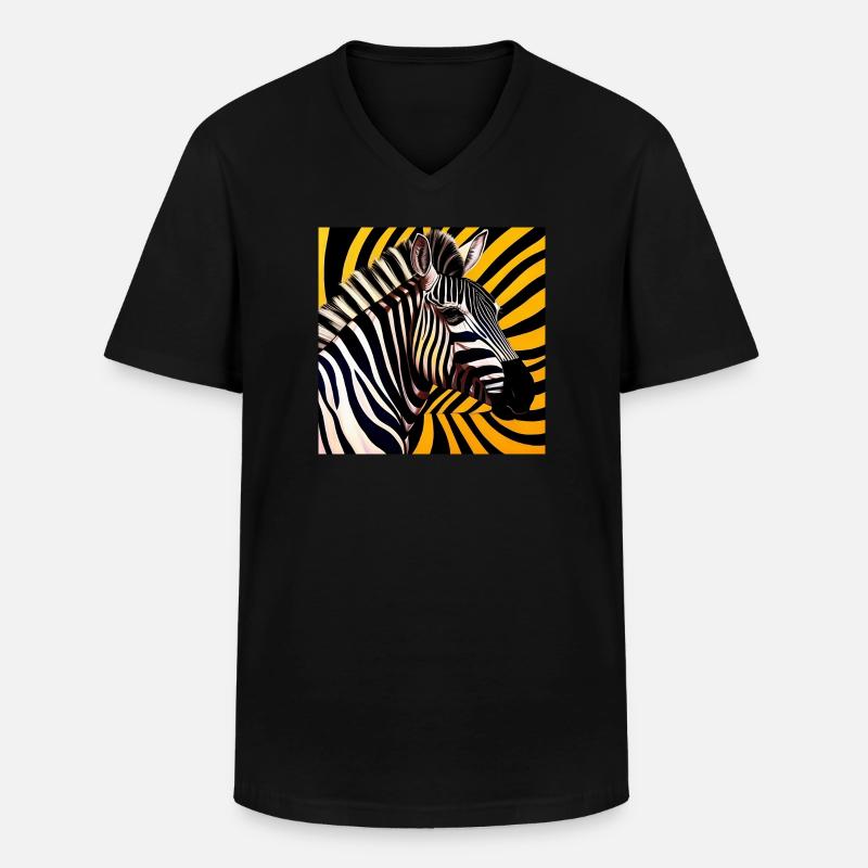 Zebra - Men's V-Neck T-Shirt - black