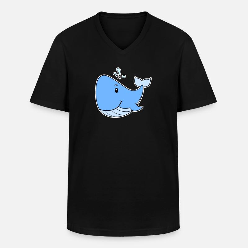 Ozean Wal - Männer-T-Shirt mit V-Ausschnitt - Schwarz