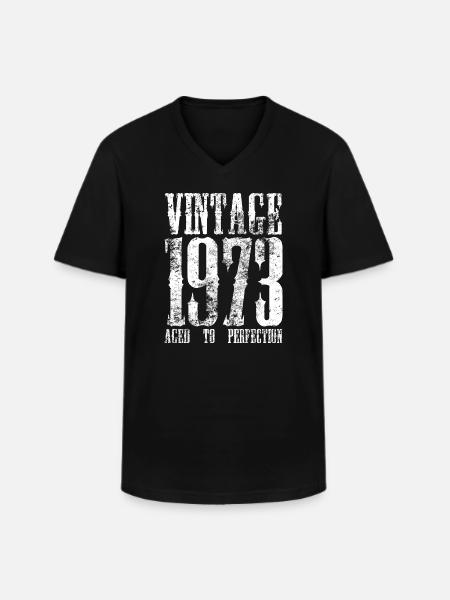 Retro-Typografie von 1973 - Männer-T-Shirt mit V-Ausschnitt - Schwarz