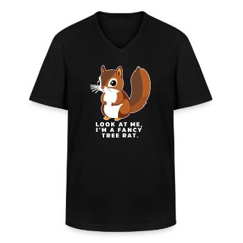Eichhörnchen mit lustigem Spruch - Männer-T-Shirt mit V-Ausschnitt - Schwarz - Vorne - AI Model Male 178 dark (178cm)