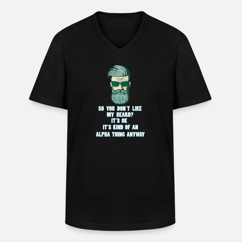 Bart Vollbart - Männer-T-Shirt mit V-Ausschnitt - Schwarz