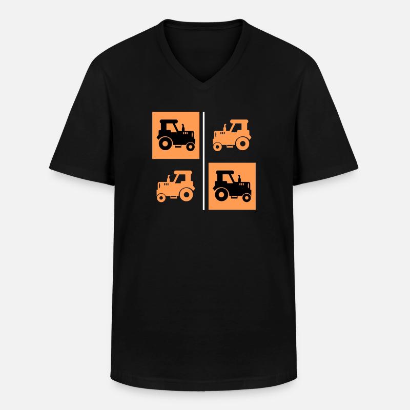 Ackerbau Landwirtschaft Schlepper Traktor Bauer - Männer-T-Shirt mit V-Ausschnitt - Schwarz