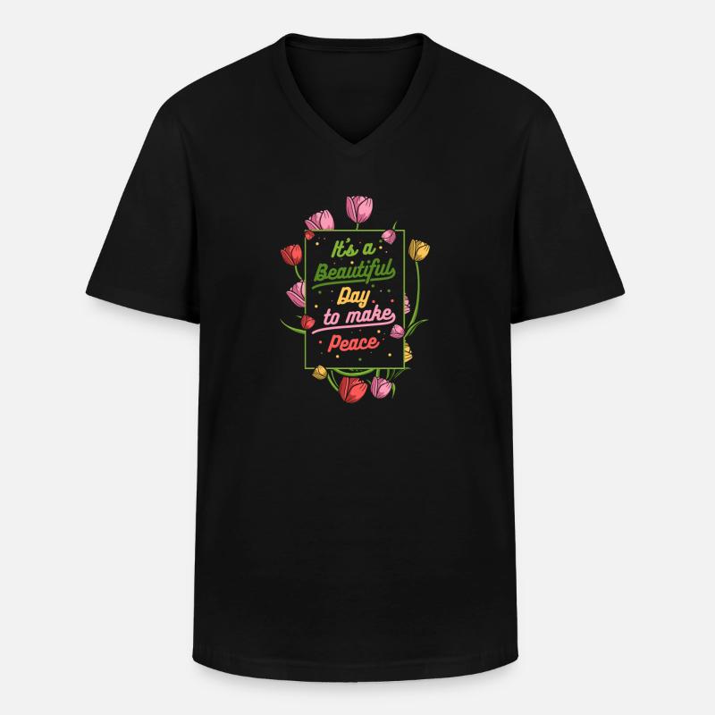 Tulpen Tulpen - Männer-T-Shirt mit V-Ausschnitt - Schwarz