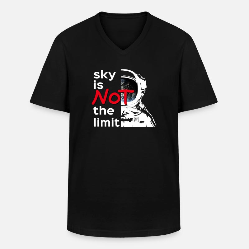 sky is Not the limit white - Männer-T-Shirt mit V-Ausschnitt - Schwarz