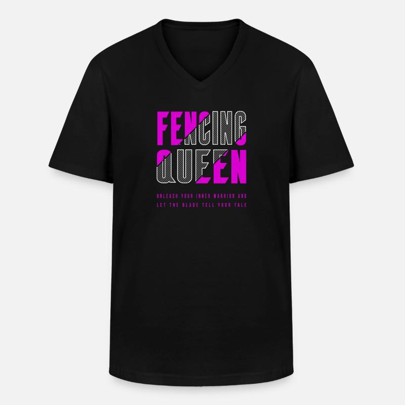 Fecht Königin - Männer-T-Shirt mit V-Ausschnitt - Schwarz