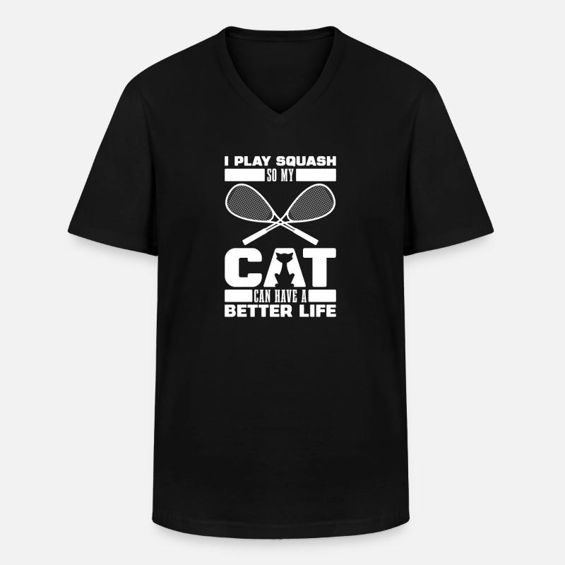 Squash - Männer-T-Shirt mit V-Ausschnitt - Schwarz