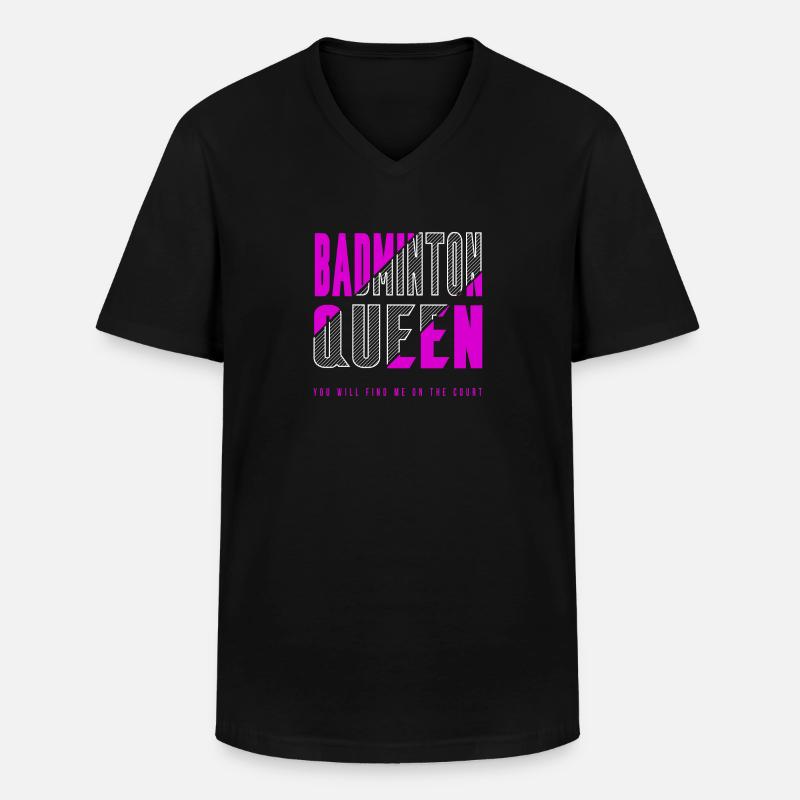 Badminton Queen - Männer-T-Shirt mit V-Ausschnitt - Schwarz