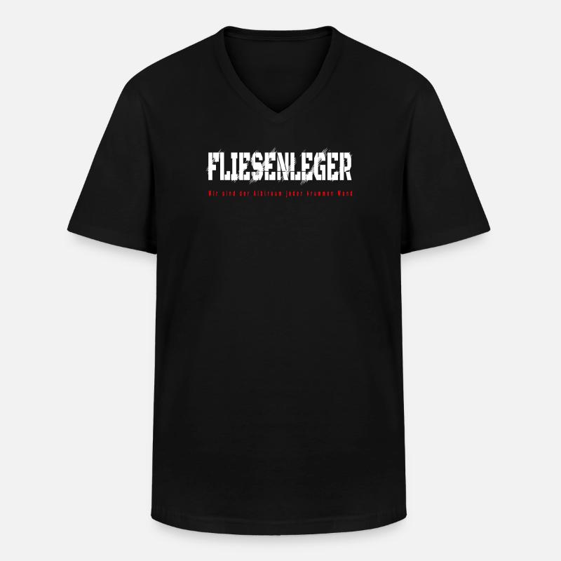 Fliesenleger Design - Männer-T-Shirt mit V-Ausschnitt - Schwarz