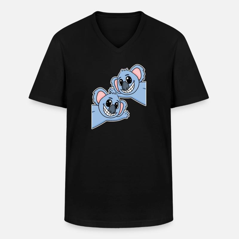 Koala Koalas - Männer-T-Shirt mit V-Ausschnitt - Schwarz