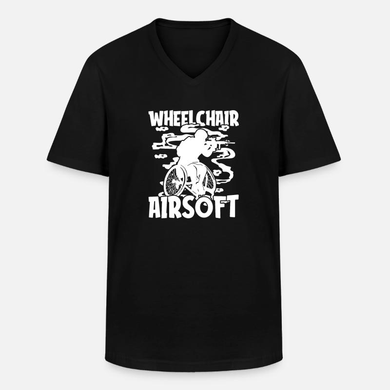 Airsoft - Männer-T-Shirt mit V-Ausschnitt - Schwarz