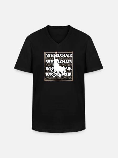axe throwing axe thrower wheelchair - Men's V-Neck T-Shirt - black