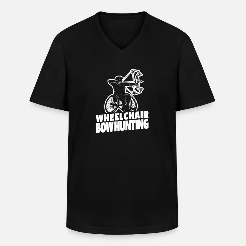 Bogenjagd Bogenjäger Rollstuhl - Männer-T-Shirt mit V-Ausschnitt - Schwarz