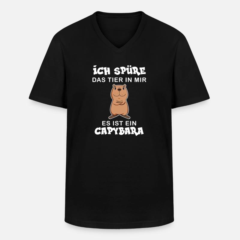 Capybara Wasserschwein Geschenk - Männer-T-Shirt mit V-Ausschnitt - Schwarz