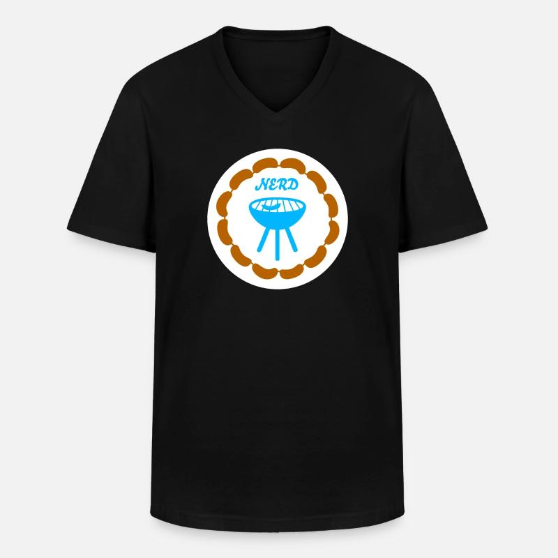 Wurstkette Grillen Nerd Camping Bratwurst Grill - Männer-T-Shirt mit V-Ausschnitt - Schwarz