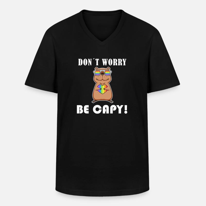 Capybara Wasserschwein Geschenk - Männer-T-Shirt mit V-Ausschnitt - Schwarz