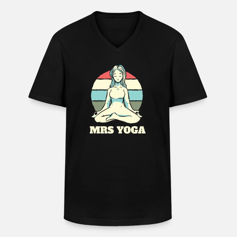 Yoga Mädchen - Männer-T-Shirt mit V-Ausschnitt - Schwarz