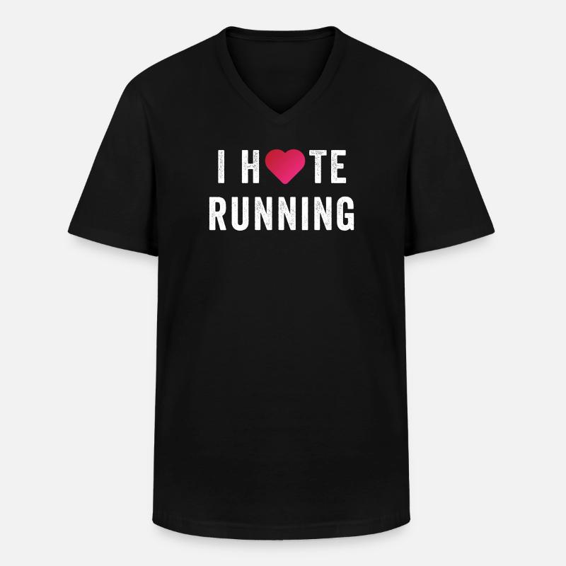 Ich liebe/hasse Laufen - Männer-T-Shirt mit V-Ausschnitt - Schwarz