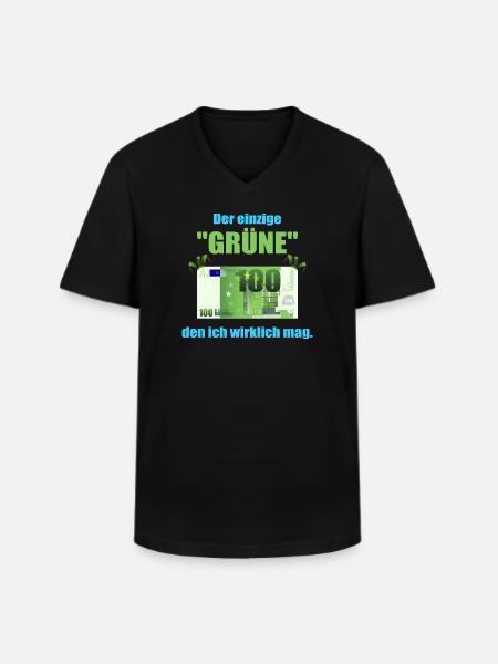Den Grüne mag ich ! - Männer-T-Shirt mit V-Ausschnitt - Schwarz