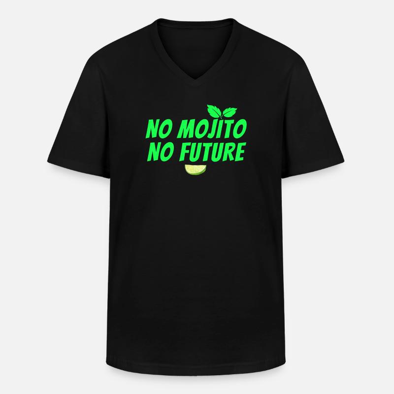 Mojito, Cocktail, Mojito-Fächer, Rum - Männer-T-Shirt mit V-Ausschnitt - Schwarz