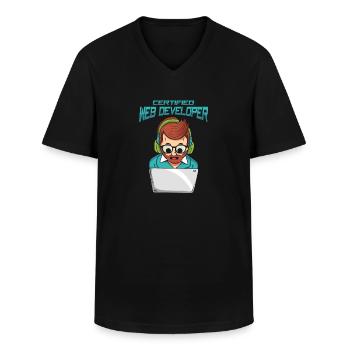 Web Entwickler Webdeveloper Zertifiziert - Männer-T-Shirt mit V-Ausschnitt - Schwarz - Vorne - AI Model Male 178 dark (178cm)