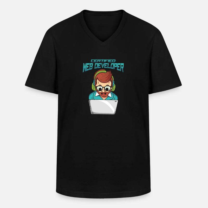 Web Developer Web Developer Certified - Men's V-Neck T-Shirt - black