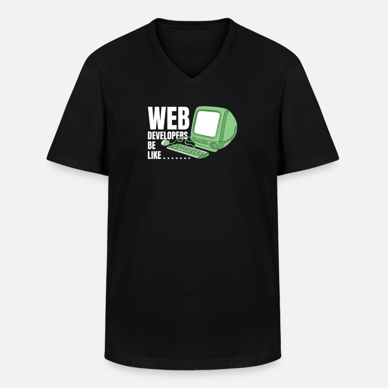 Web Entwickler Webdeveloper Lustig - Männer-T-Shirt mit V-Ausschnitt - Schwarz