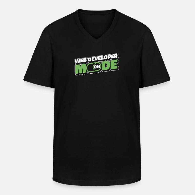Web Developer Web Developer Mode On - Men's V-Neck T-Shirt - black