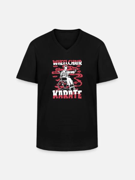 Karate Rollstuhl - Männer-T-Shirt mit V-Ausschnitt - Schwarz