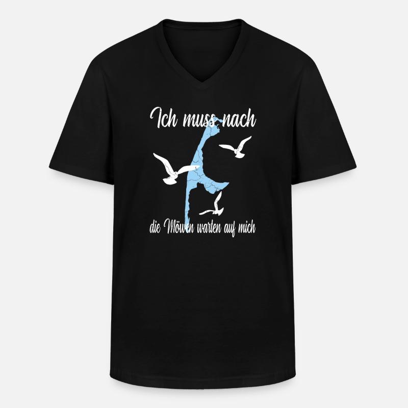 Sylt Design mit Spruch - Männer-T-Shirt mit V-Ausschnitt - Schwarz
