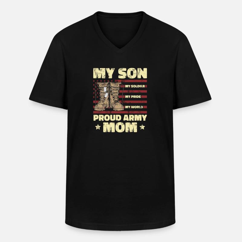 Mom Mutter Sohn - Männer-T-Shirt mit V-Ausschnitt - Schwarz