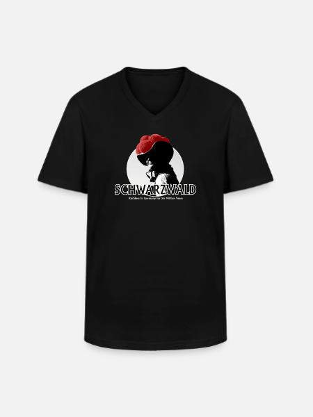 Schwarzwald Retro Silhouette - Männer-T-Shirt mit V-Ausschnitt - Schwarz