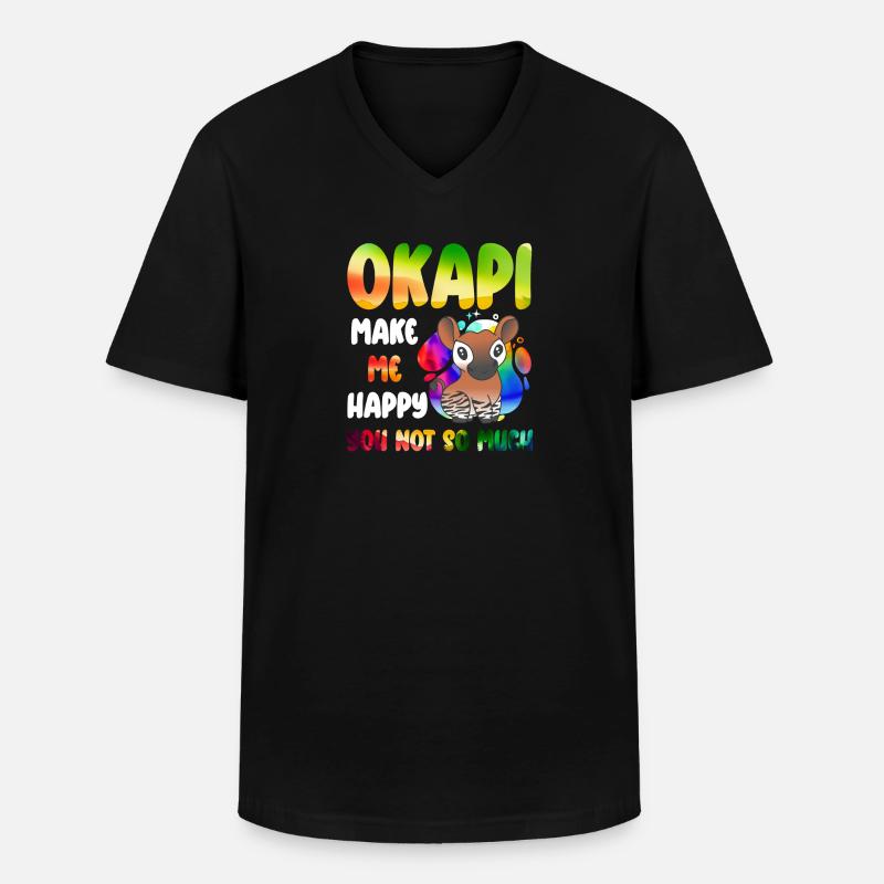 Okapi Wächter des Waldes - Männer-T-Shirt mit V-Ausschnitt - Schwarz