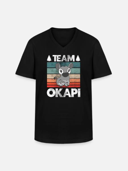 Okapi das Juwel des Dschungels - Männer-T-Shirt mit V-Ausschnitt - Schwarz