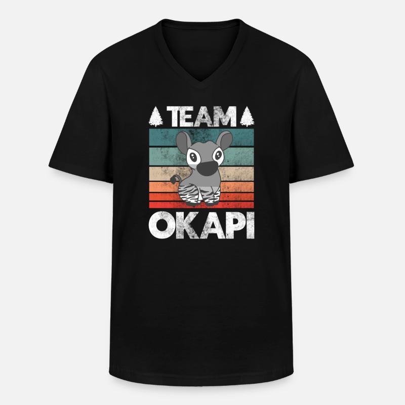 Okapi das Juwel des Dschungels - Männer-T-Shirt mit V-Ausschnitt - Schwarz