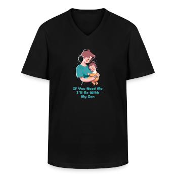 Mom Mutter Sohn - Männer-T-Shirt mit V-Ausschnitt - Schwarz - Vorne - AI Model Male 178 dark (178cm)