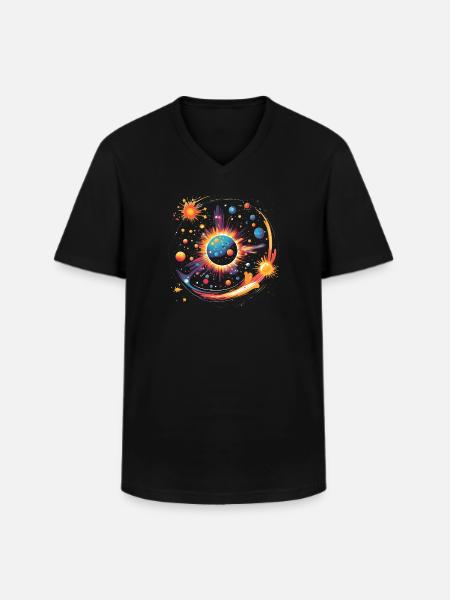 Big Bang - T-shirt col V Homme - noir