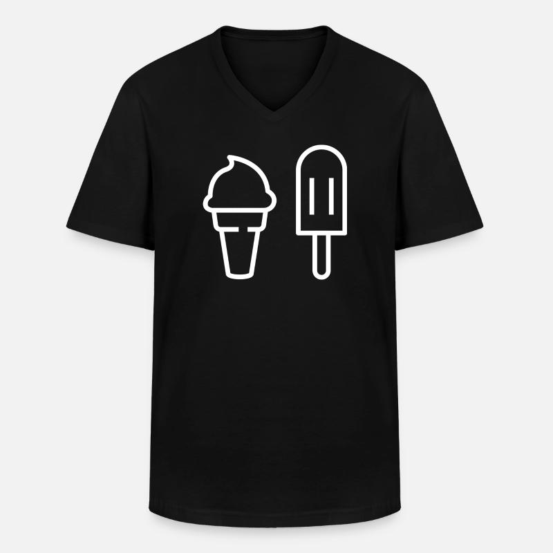 Ich will Eis - Männer-T-Shirt mit V-Ausschnitt - Schwarz