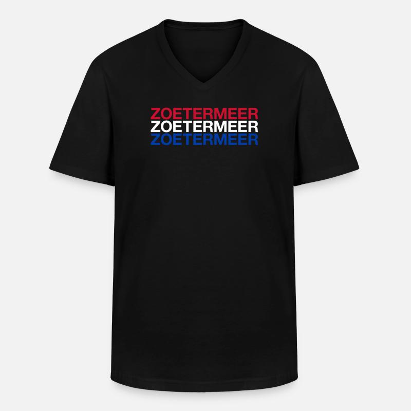ZOETERMEER Pays-Bas Drapeau des Pays-Bas - T-shirt col V Homme - noir