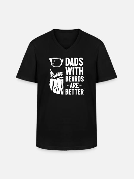 Dads with Beards Are Better - Men's V-Neck T-Shirt - black