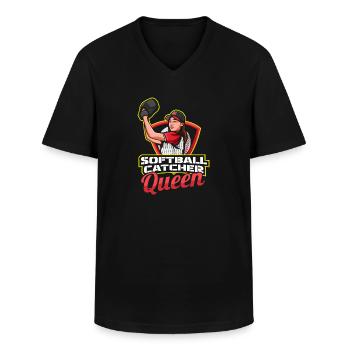 Softball - Männer-T-Shirt mit V-Ausschnitt - Schwarz - Vorne - AI Model Male 178 dark (178cm)