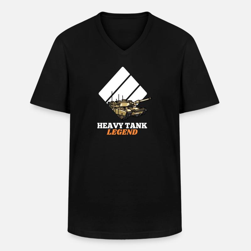 Heavy Tank Legend - Männer-T-Shirt mit V-Ausschnitt - Schwarz