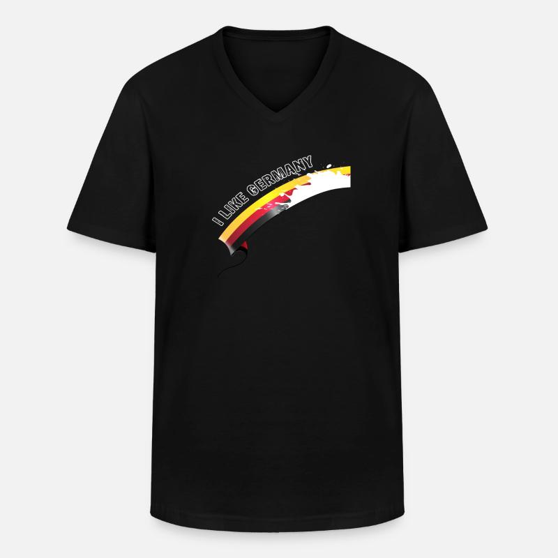 i like Germany with Milk - Männer-T-Shirt mit V-Ausschnitt - Schwarz