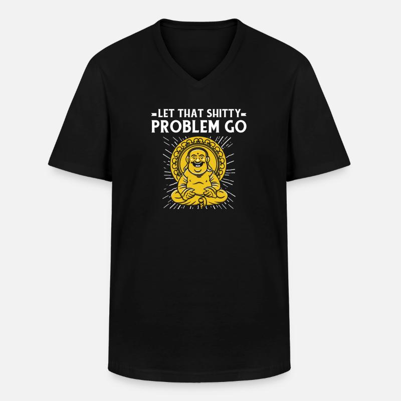 Buddha Buddhist Witzig - Männer-T-Shirt mit V-Ausschnitt - Schwarz