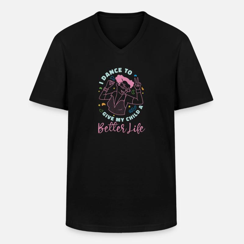 Mom Mutter Kind Tanz Mutter - Männer-T-Shirt mit V-Ausschnitt - Schwarz