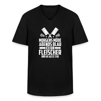 Fleischer Metzger Schlachter - Männer-T-Shirt mit V-Ausschnitt - Schwarz - Vorne - AI Model Male 178 dark (178cm)