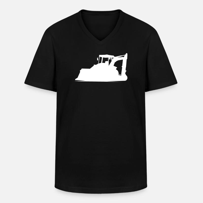 Baggerfahrer und Baugeräteführer Silhouette – - Männer-T-Shirt mit V-Ausschnitt - Schwarz